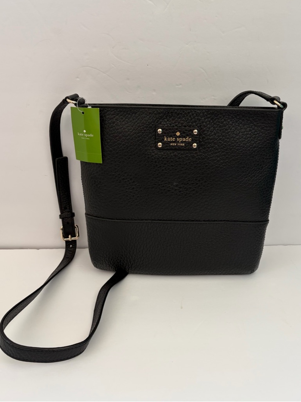 NEW NWT Kate Spade Black Pebbled Leather Crossbody Bay Street Cora bag